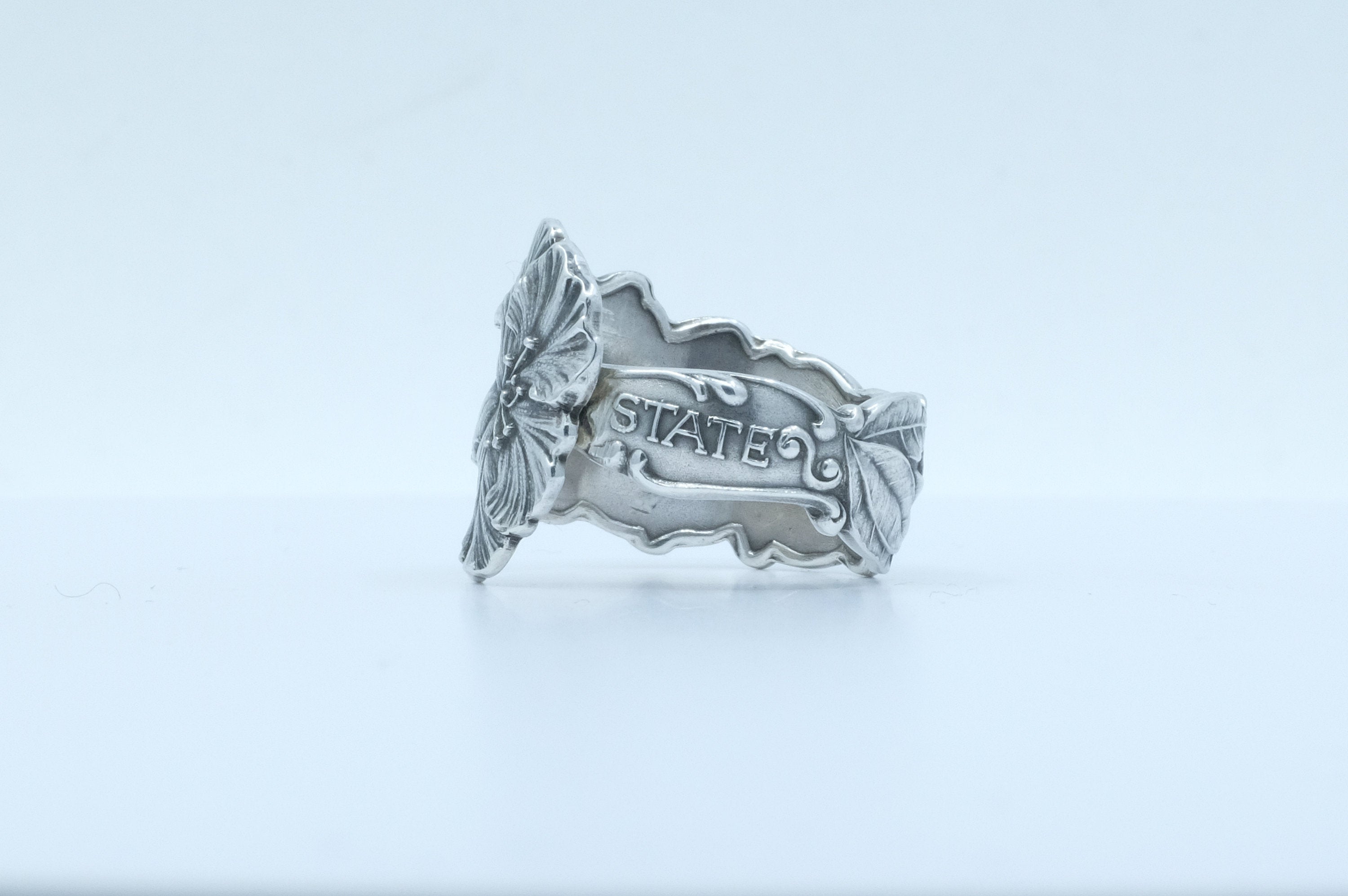 Sterling Silver Rhododendron Flower Spoon Ring