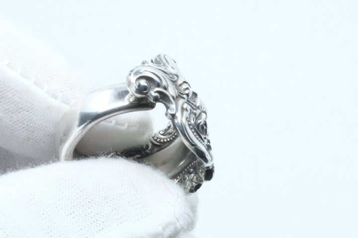 Sterling Silver Baroque Motif Spoon Ring