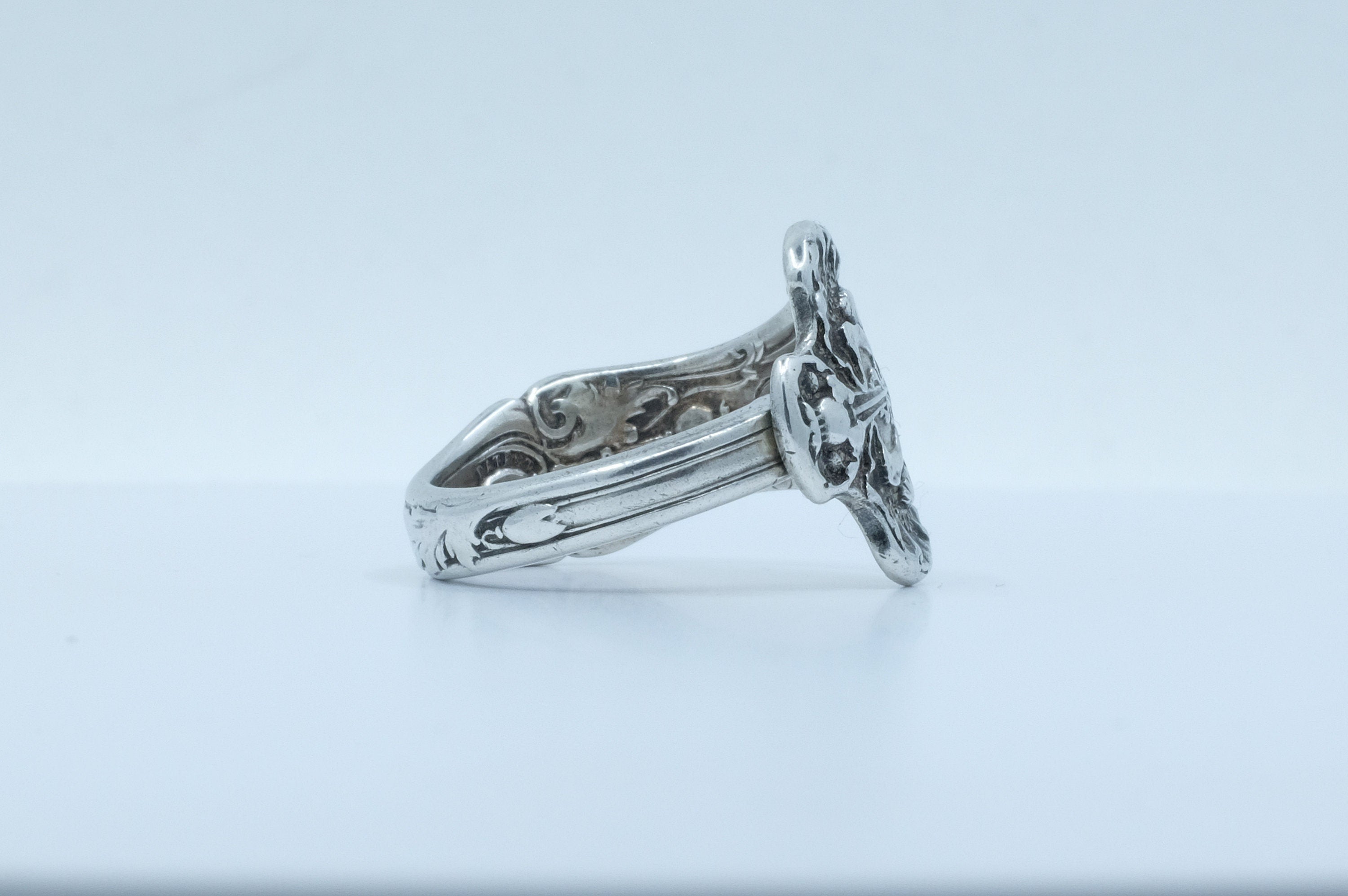 Sterling Silver Art Nouveau Spoon Ring