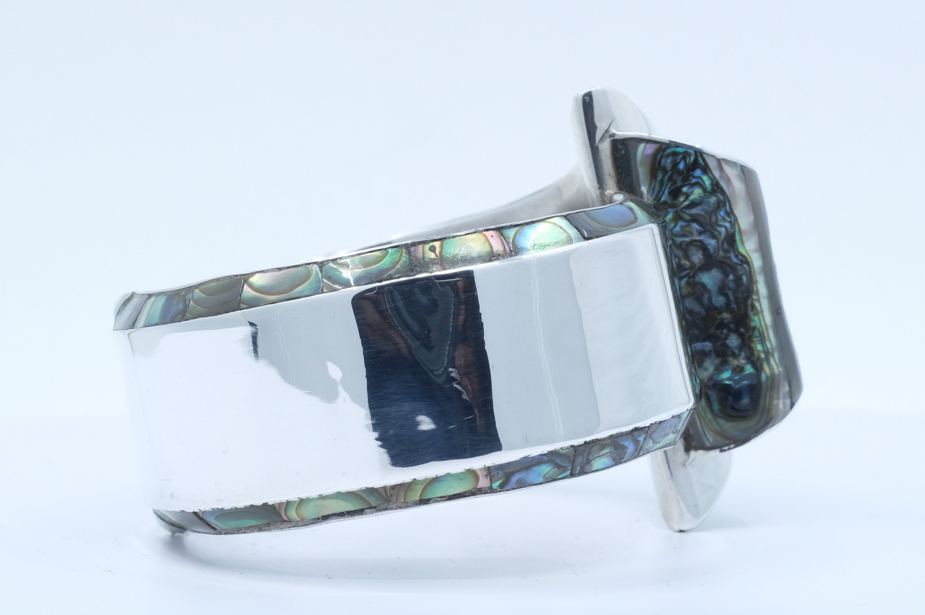 Sterling Silver Alfredo Villasana Abalone Hinged Bracelet