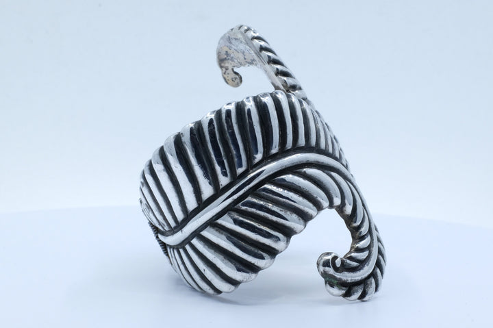 Sterling Silver Feather Clamper Bracelet