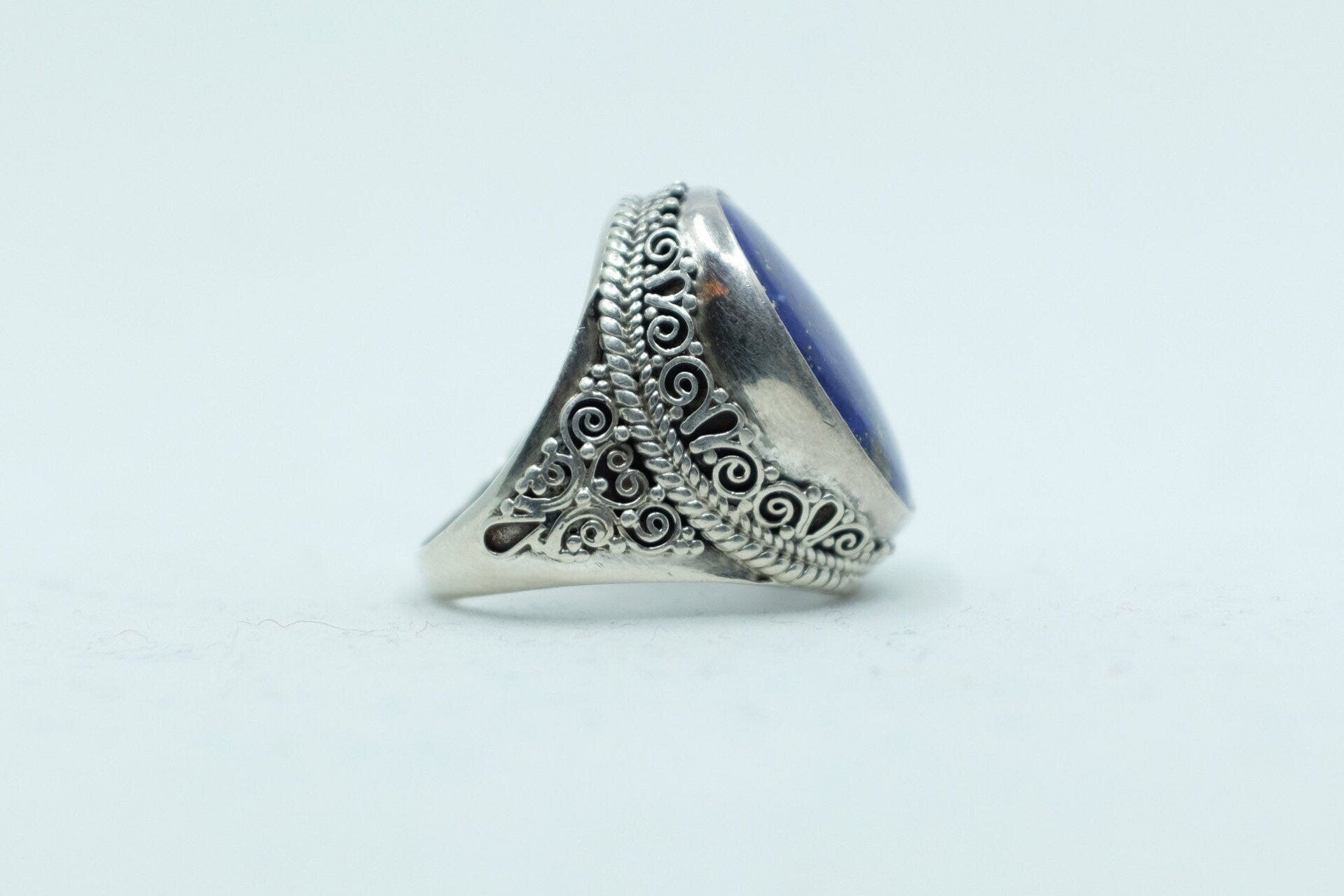 Sterling Silver Balinese Lapis Ring