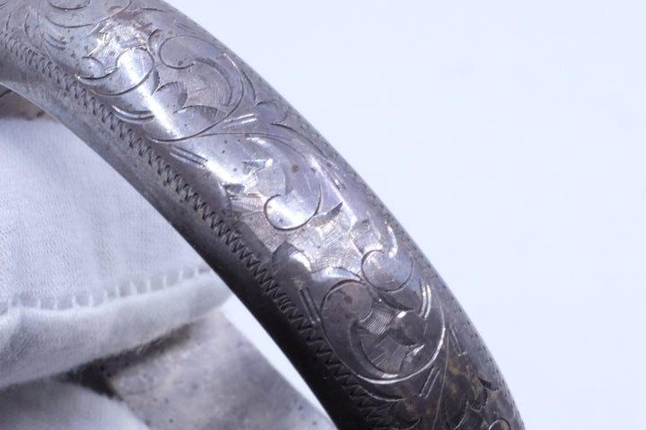 Sterling Silver Thai Hinged Bangle Bracelet