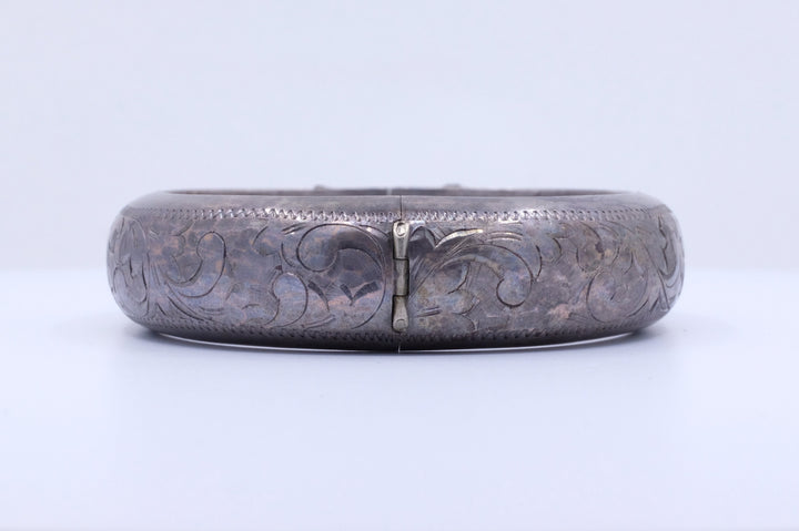 Sterling Silver Thai Hinged Bangle Bracelet