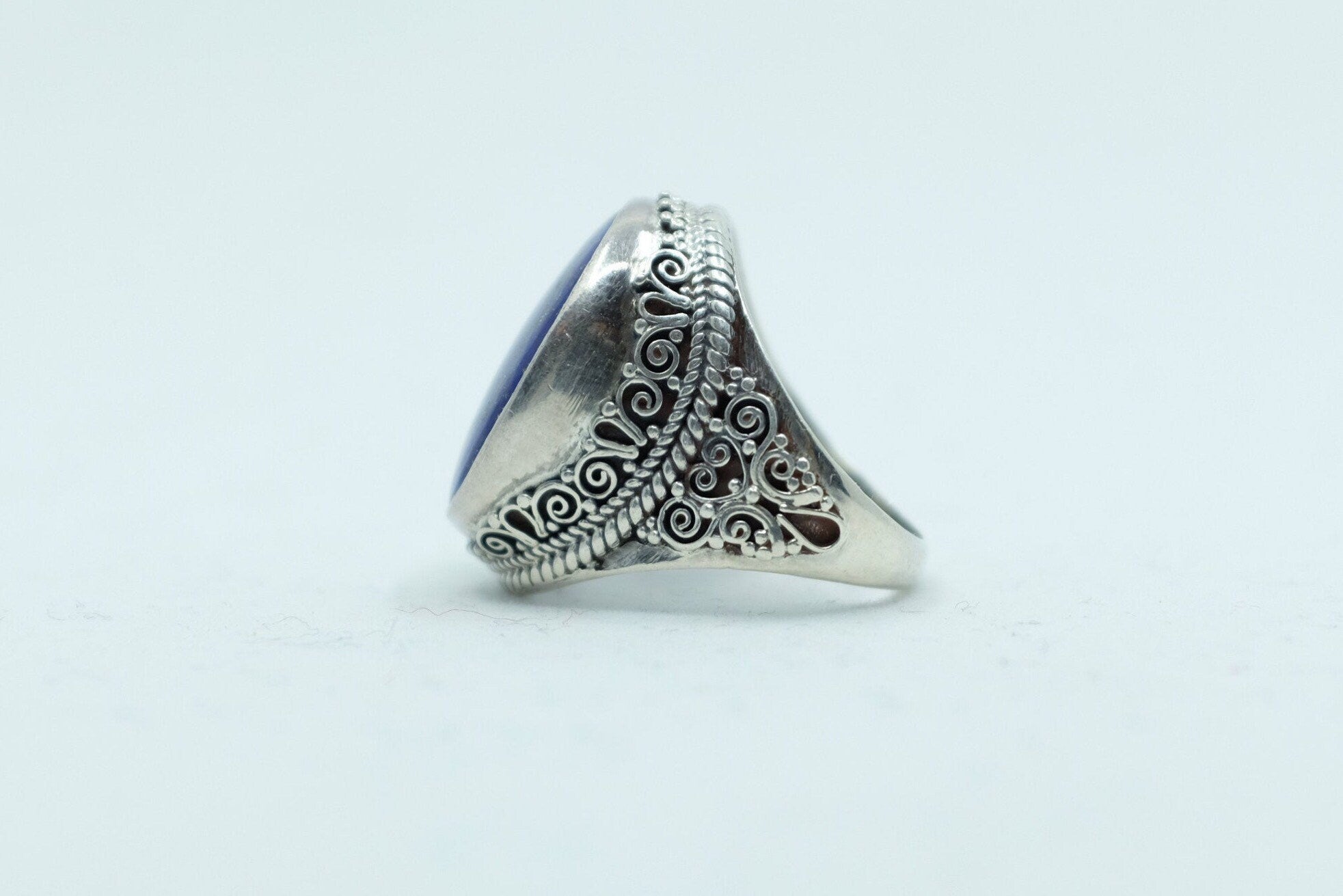 Sterling Silver Balinese Lapis Ring