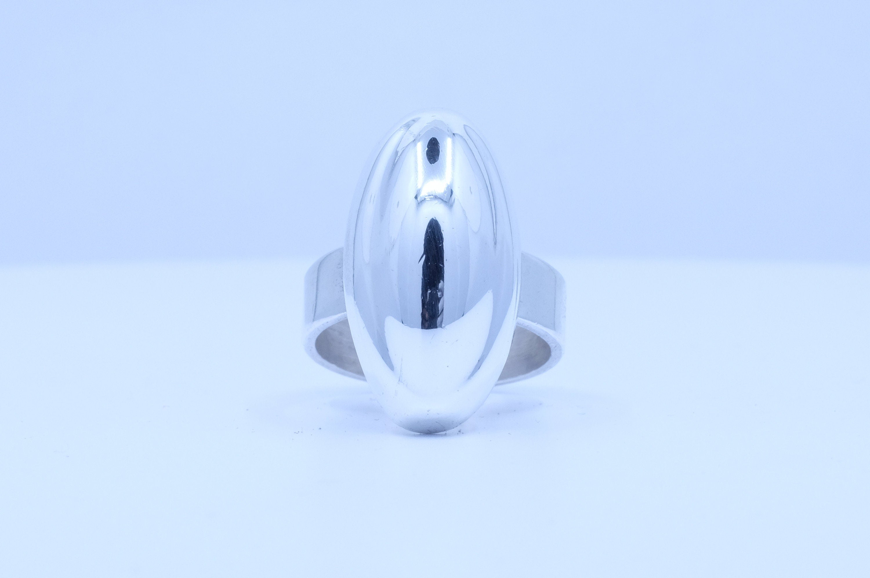 Sterling Silver Oval Modernist Ring