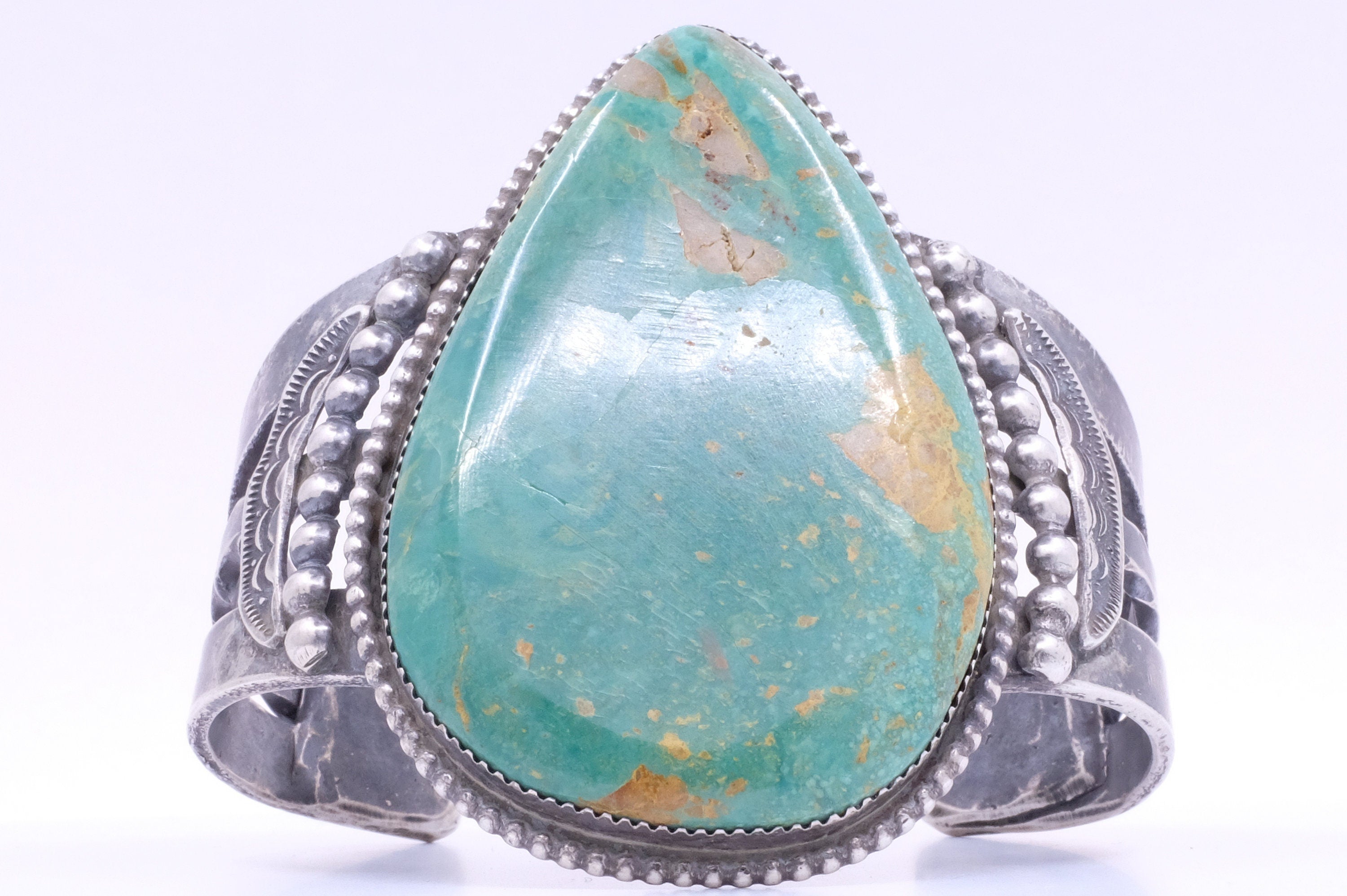 Sterling Silver Cerrillos Turquoise Navajo Cuff Bracelet