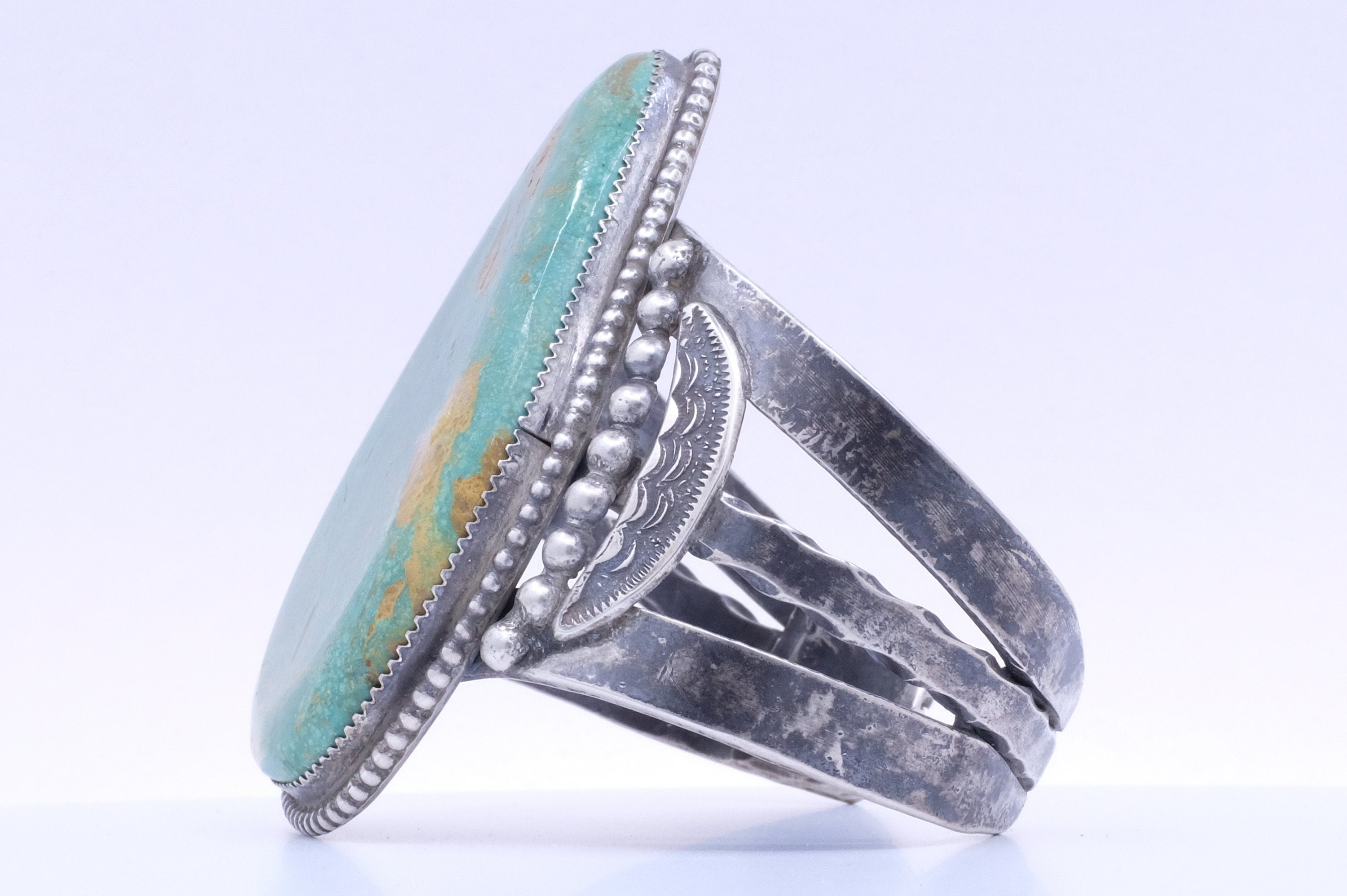 Sterling Silver Cerrillos Turquoise Navajo Cuff Bracelet