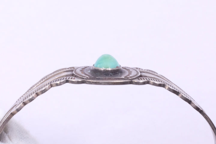 Sterling Silver Turquoise Fred Harvey Era Cuff Bracelet