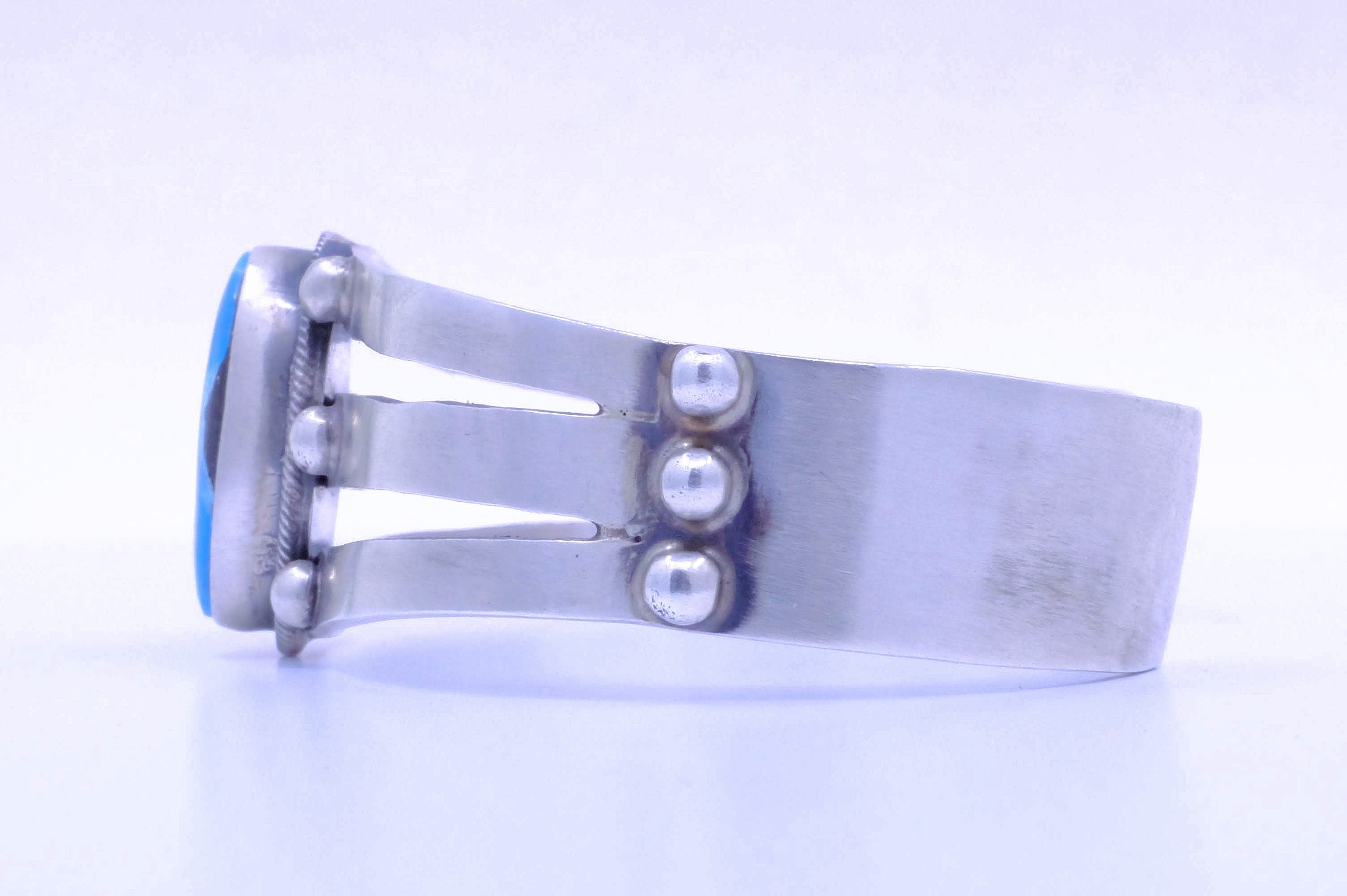 Sterling Silver Navajo Paul Livingston Cuff Bracelet