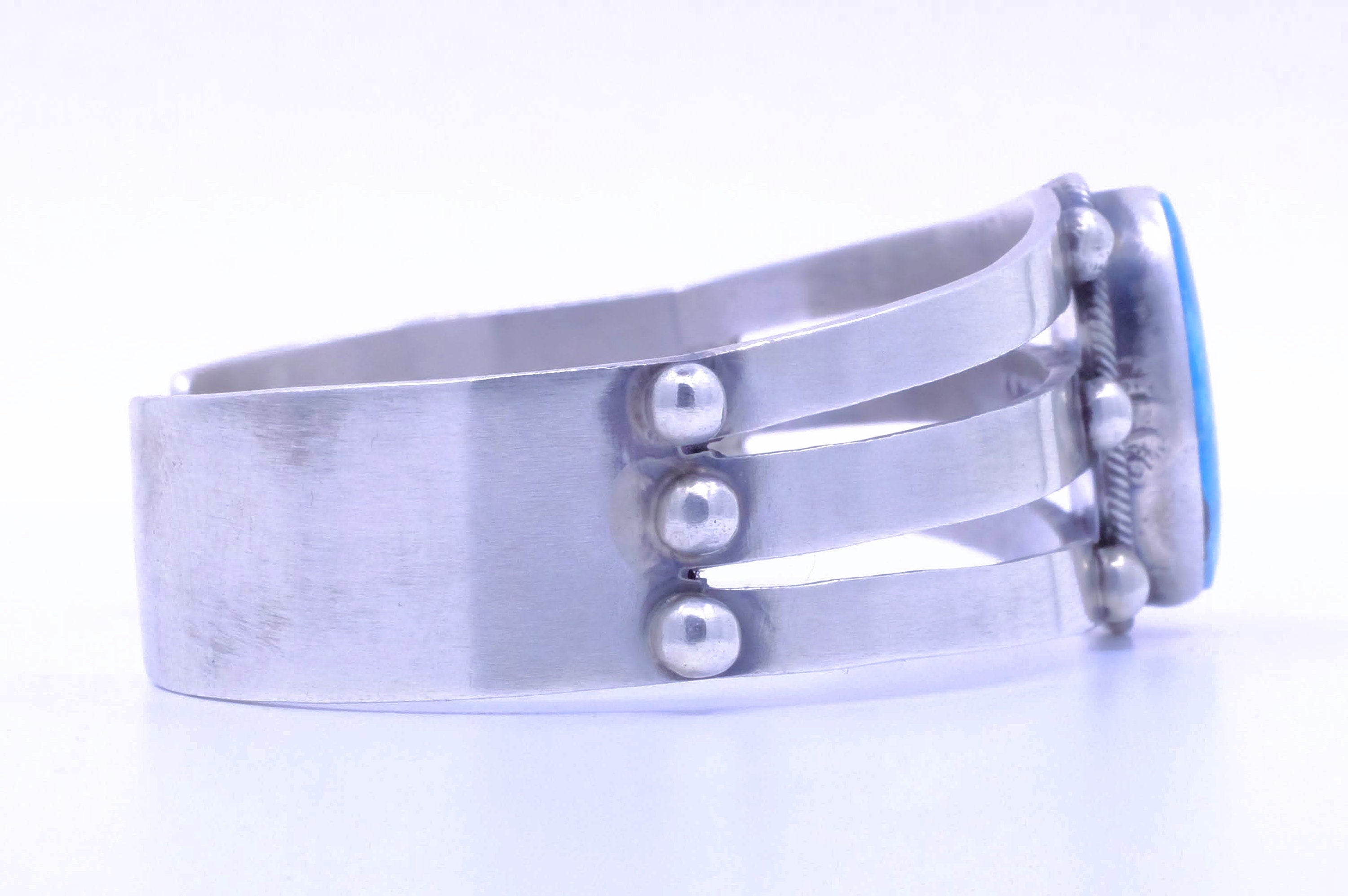 Sterling Silver Navajo Paul Livingston Cuff Bracelet