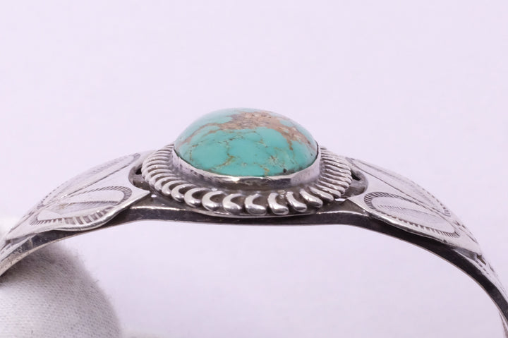 Sterling Silver Turquoise Fred Harvey Era Cuff Bracelet