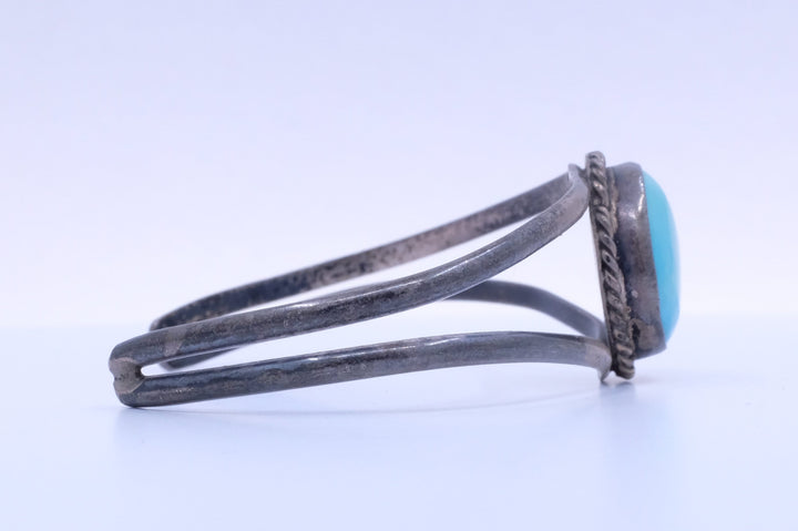 Sterling Silver Turquoise Fred Harvey Era Cuff Bracelet