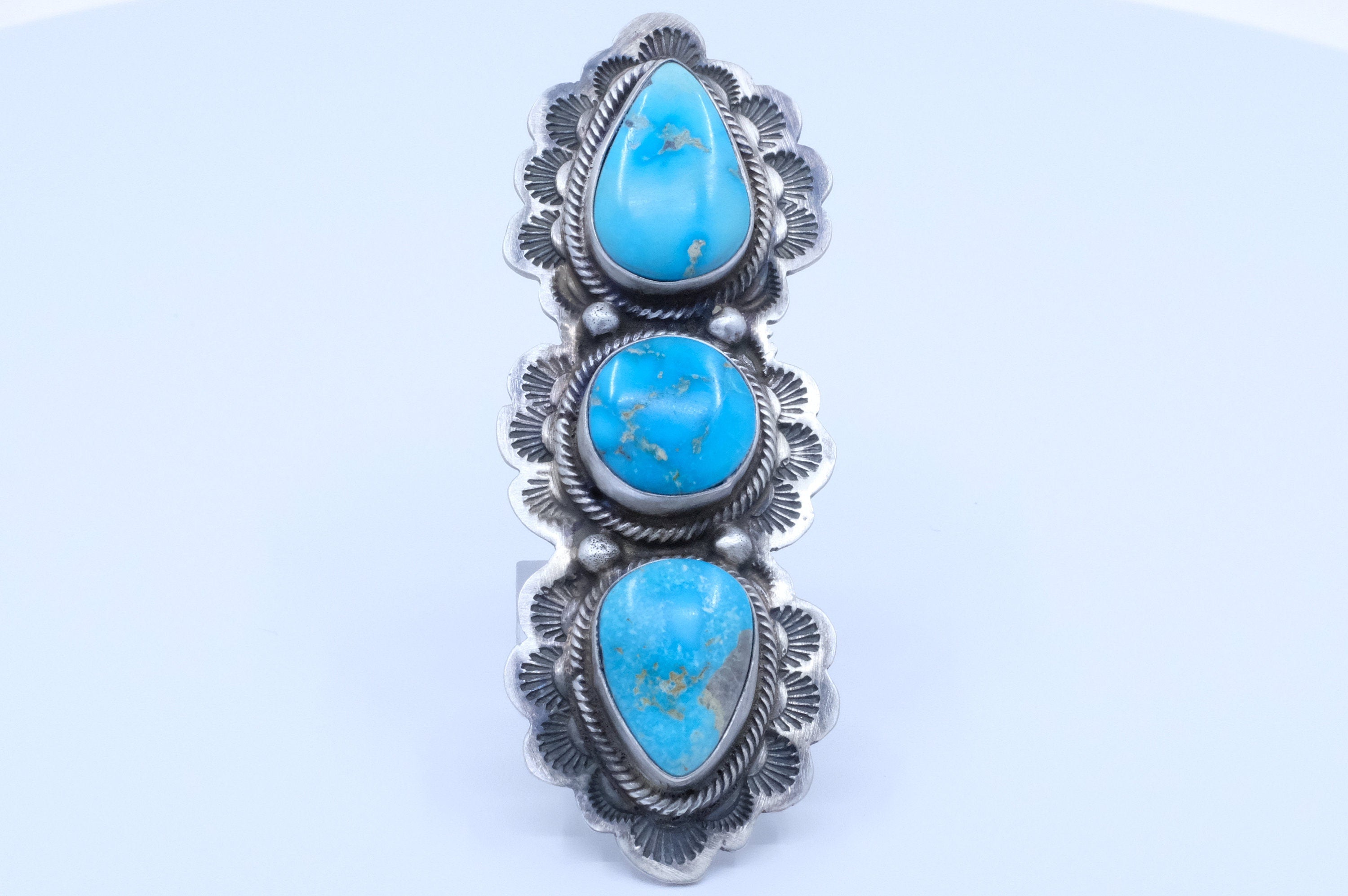 Sterling Silver Turquoise Lorenzo Juan Navajo Ring