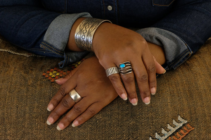 Sterling Silver Turquoise James Bahe Navajo Ring