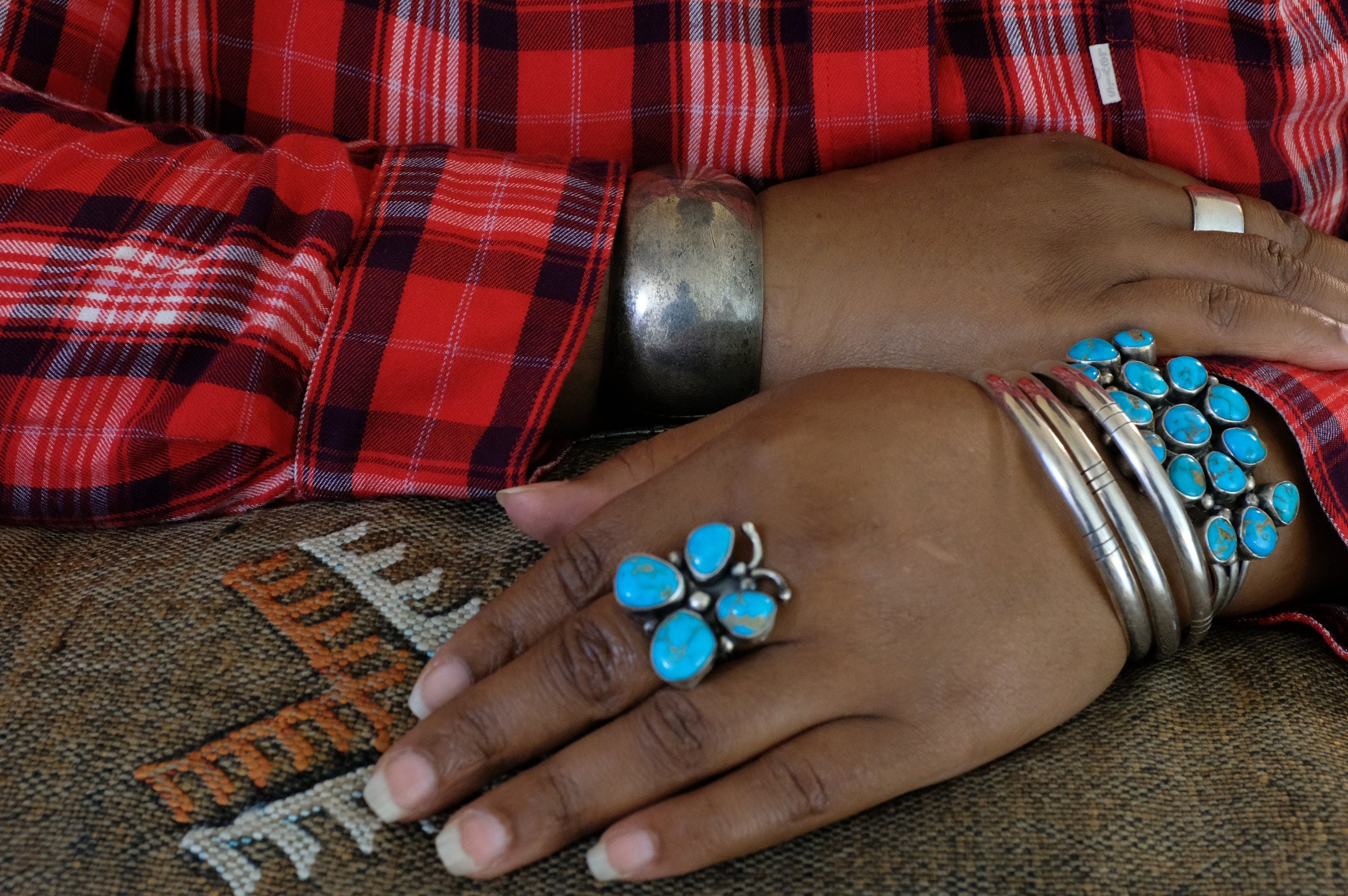 Sterling Silver Kingman Turquoise Sheila Becenti Navajo Ring