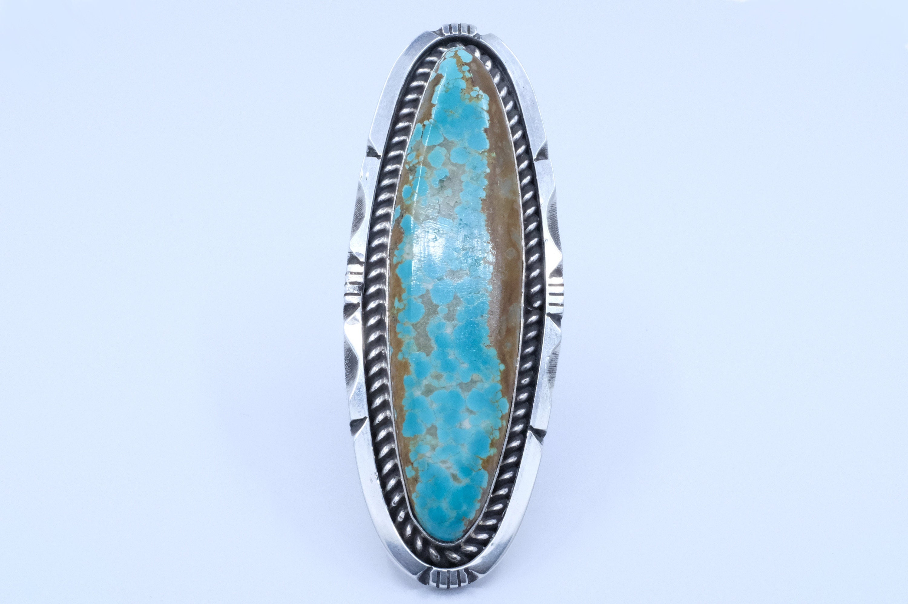 Sterling Silver Turquoise Eddie Secatero Navajo Ring