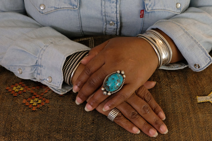 Sterling Silver Egyptian Turquoise Chimney Butte Ring