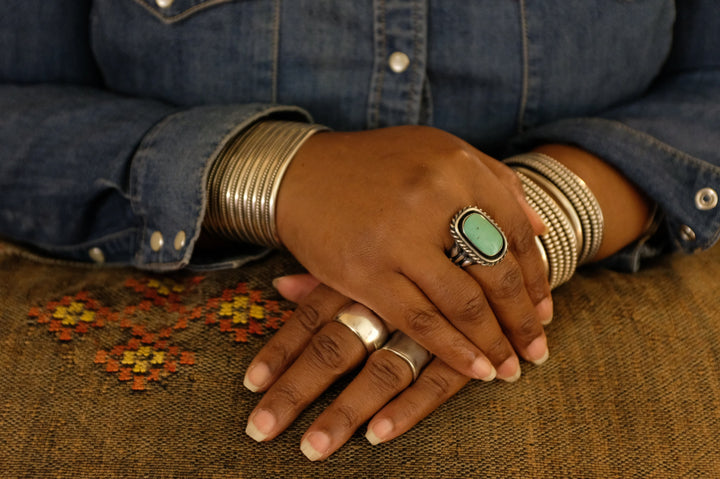 Sterling Silver Turquoise Bobby Platero Navajo Ring