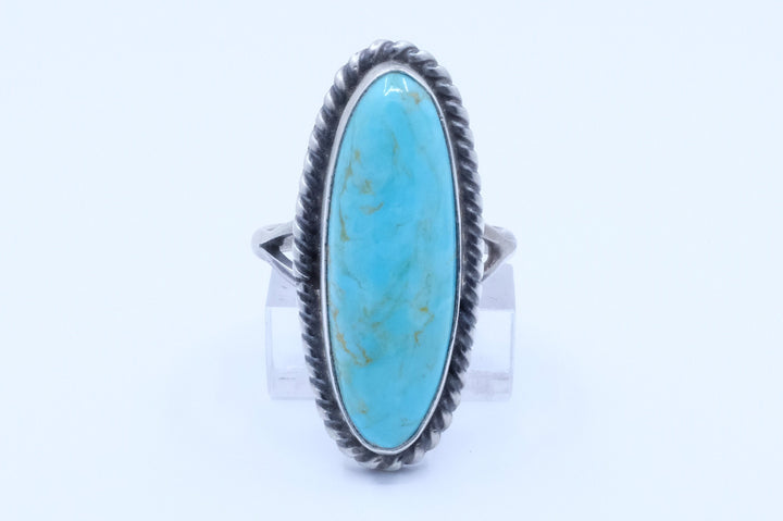 Sterling Silver Turquoise Robert Shakey Navajo Ring