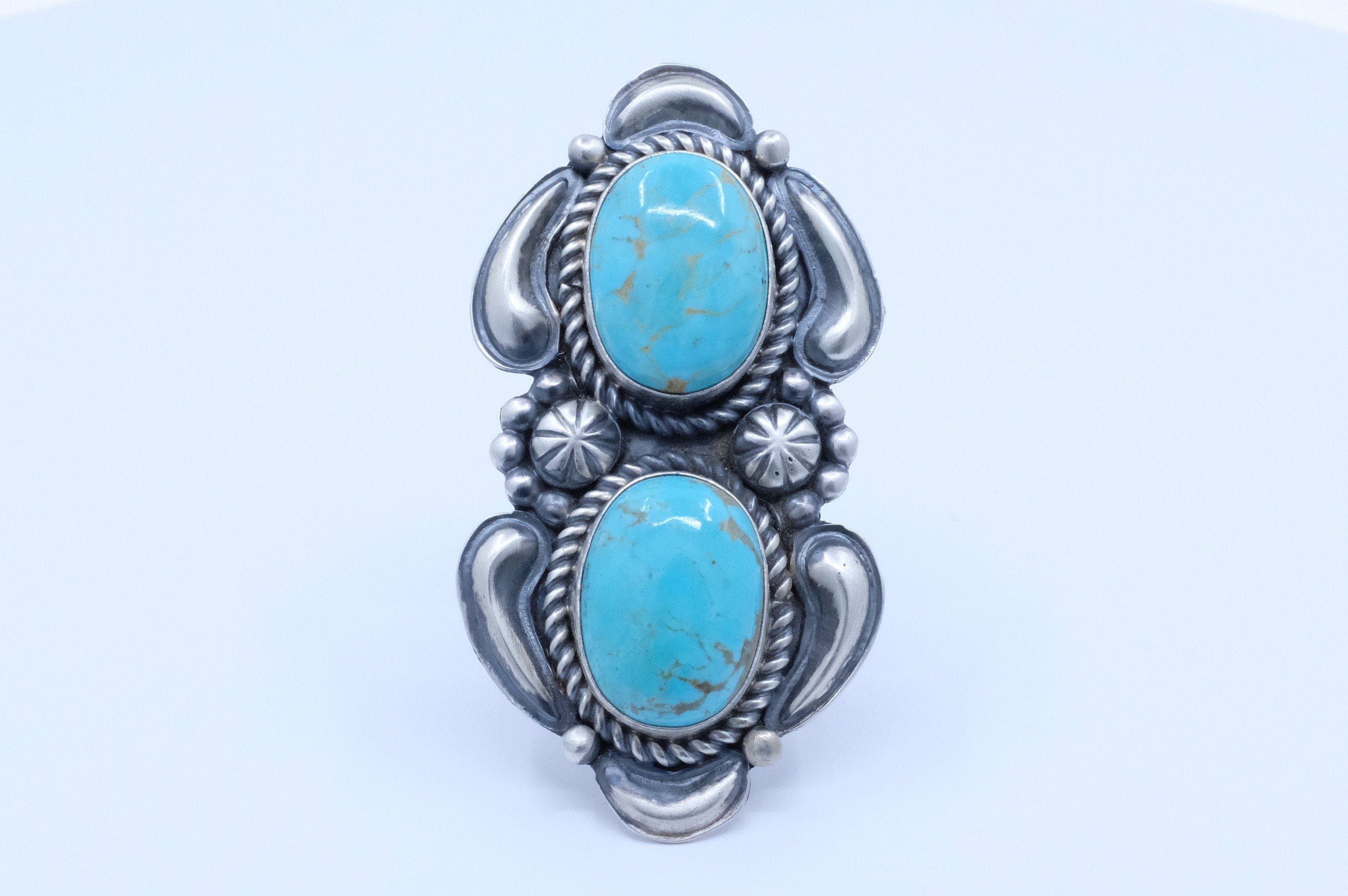 Sterling Silver Turquoise Jeff James Jr. Navajo Ring