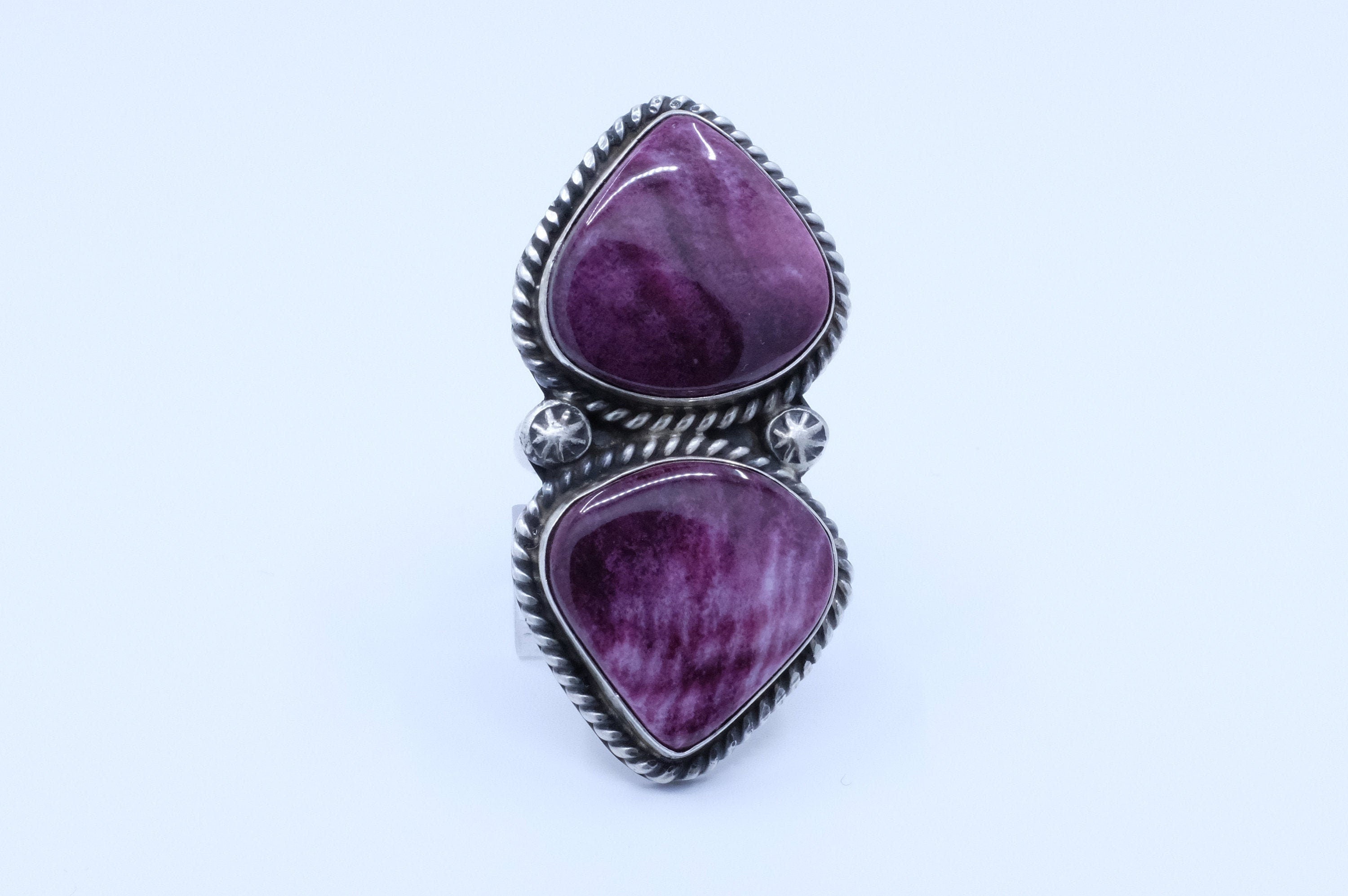 Sterling Silver Purple Spiny Oyster Augustine Largo Navajo Ring