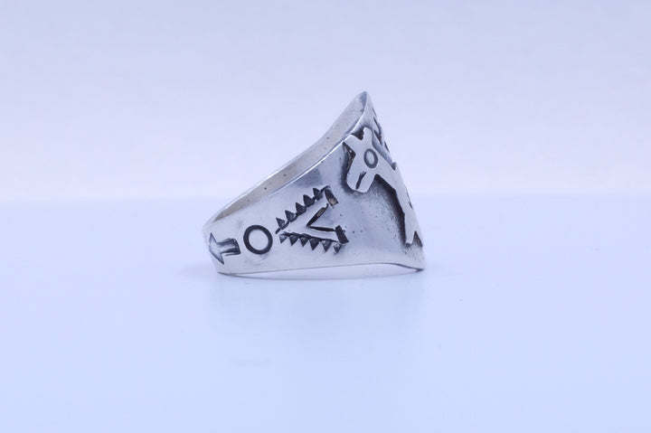 Sterling Silver Fred Harvey Era Horse/Dog Ring