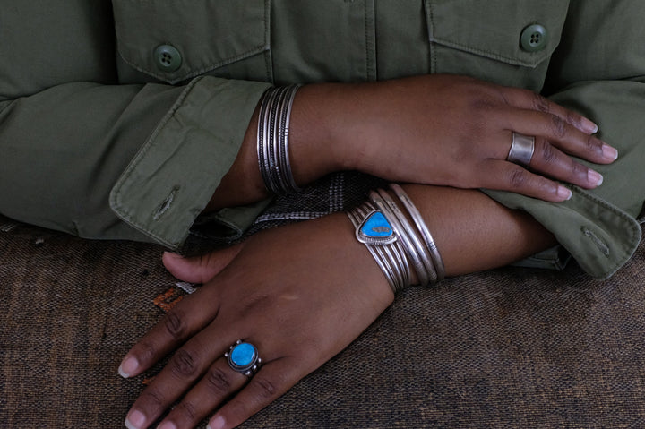 Sterling Silver Turquoise Priscilla Smith Navajo Cuff Bracelet