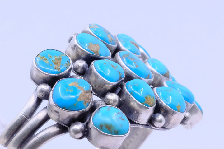 Sterling Silver Kingman Turquoise Bobby Johnson Navajo Cuff Bracelet