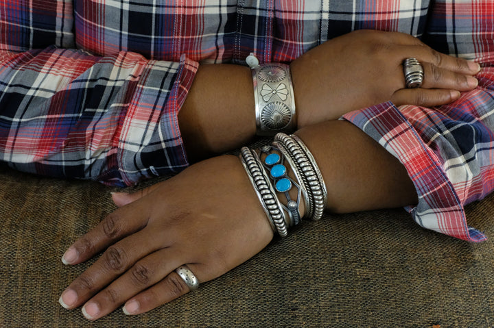 Sterling Silver Turquoise Billah Navajo Cuff