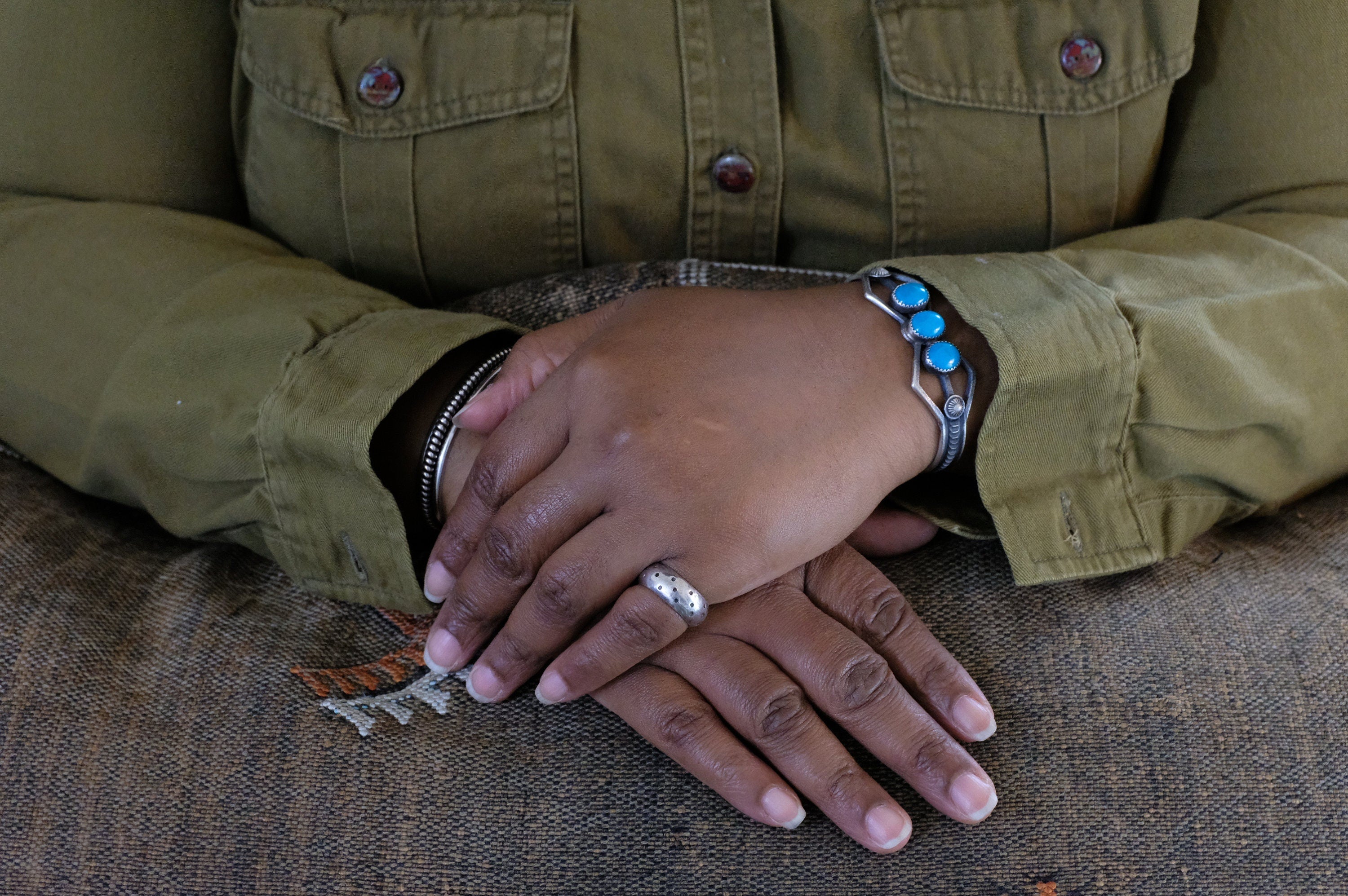 Sterling Silver Turquoise Billah Navajo Cuff