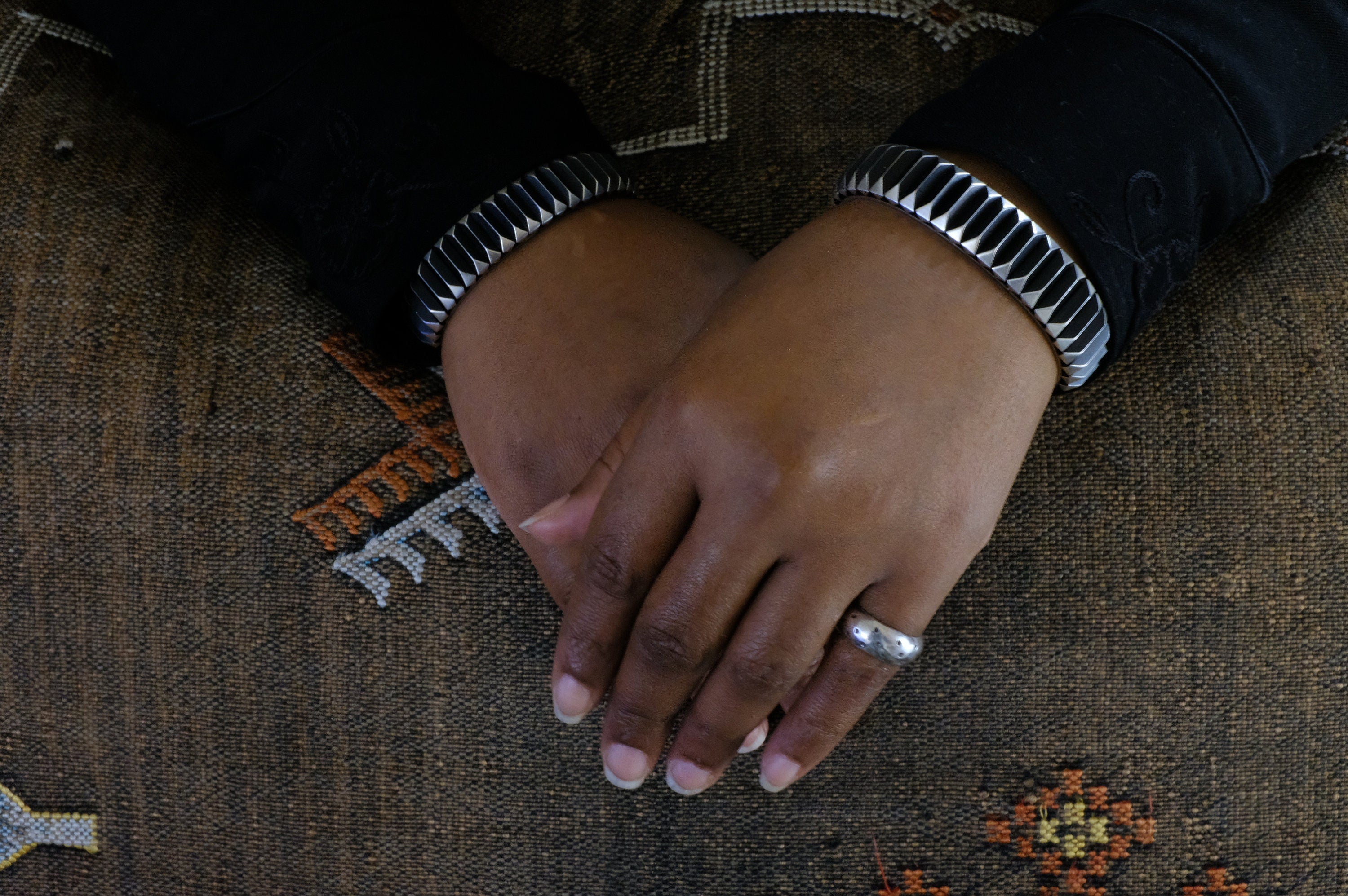 Sterling Silver Leander Tahe Navajo Cuff Bracelet