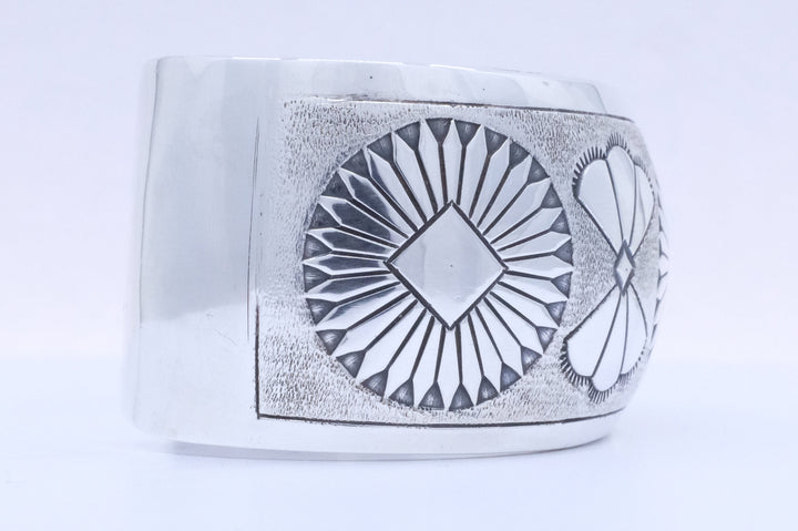 Sterling Silver Michael Tahe Navajo Cuff Bracelet