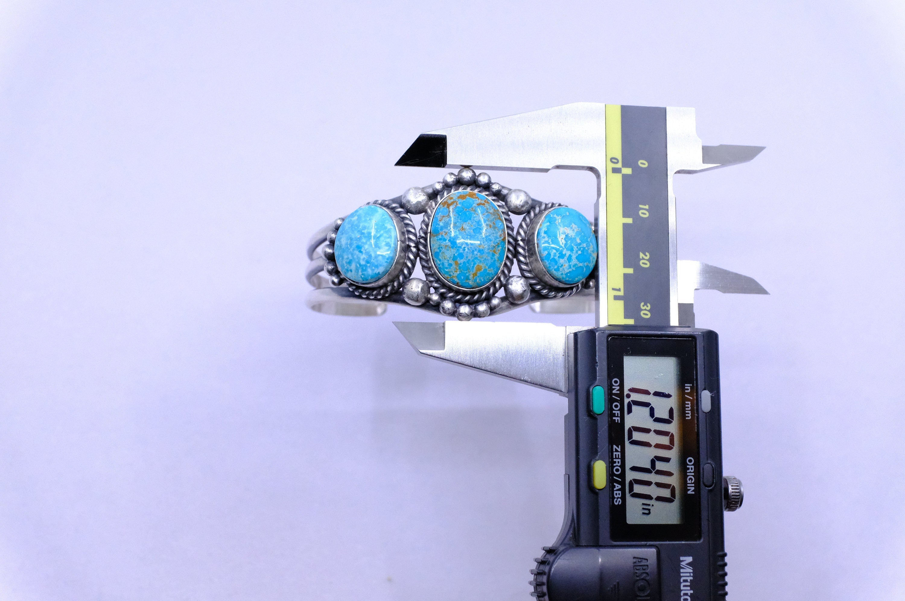 Sterling Silver Valley Blue Turquoise Mary Ann Spencer Navajo Cuff Bracelet