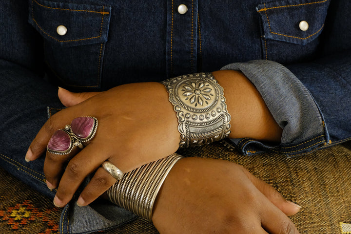 Sterling Silver Eugene Charley Navajo Cuff Bracelet