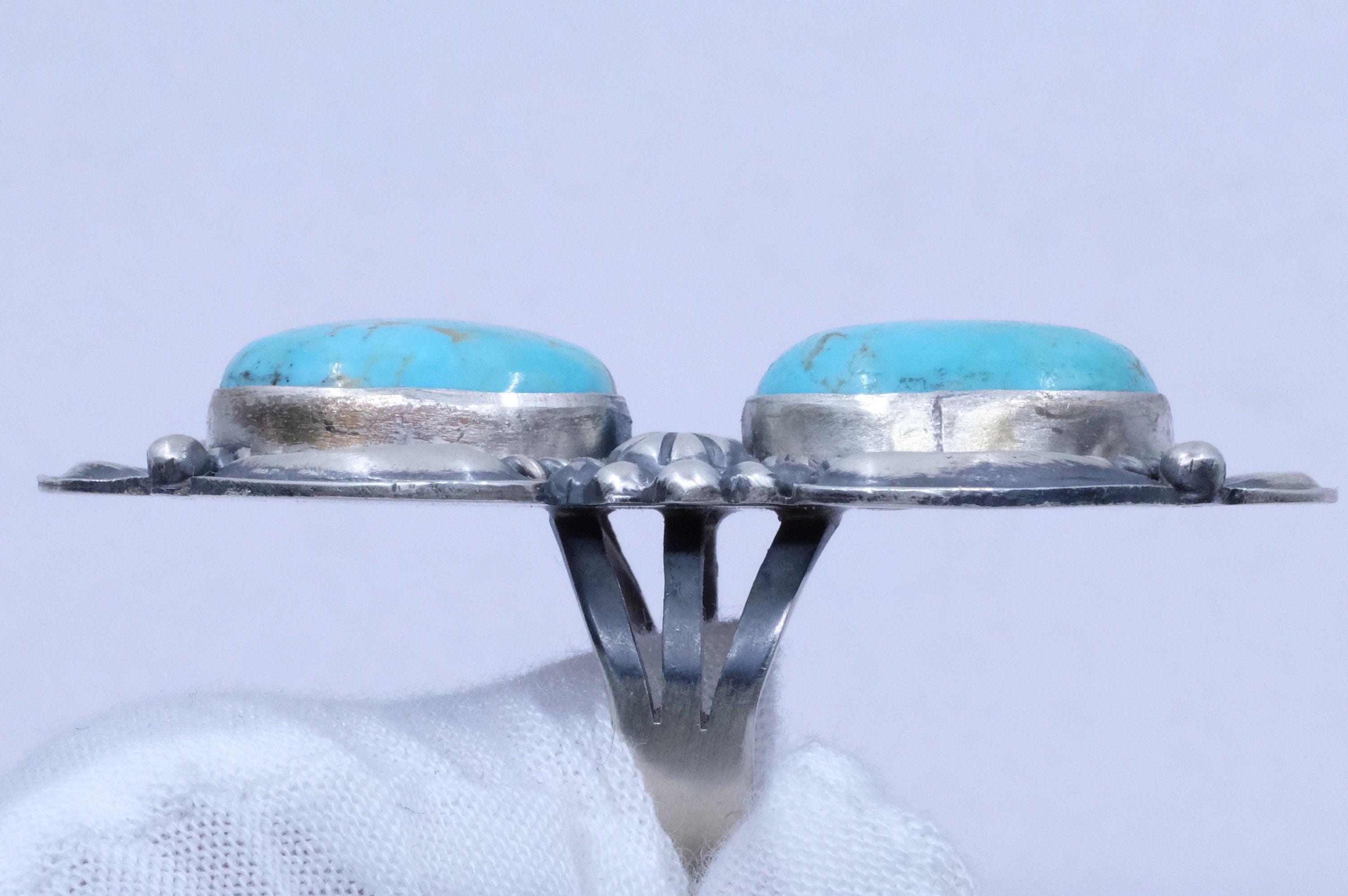 Sterling Silver Turquoise Jeff James Jr. Navajo Ring