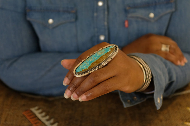 Sterling Silver Turquoise Eddie Secatero Navajo Ring