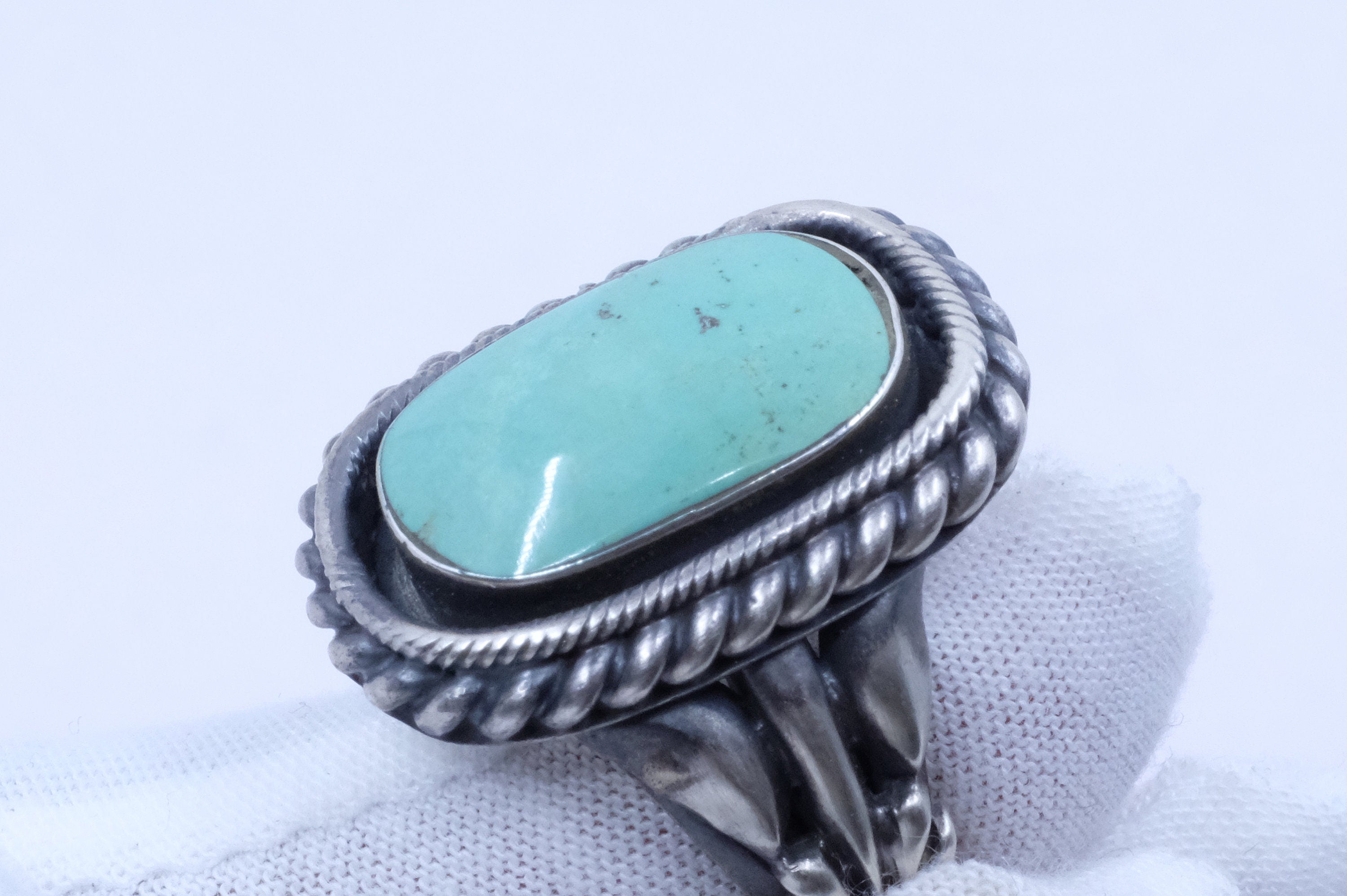 Sterling Silver Turquoise Bobby Platero Navajo Ring