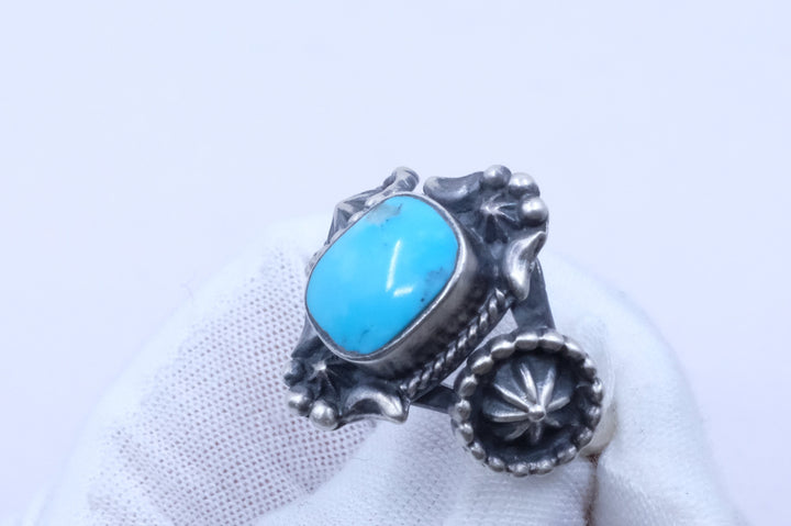 Sterling Silver Turquoise Genevieve Francisco Navajo Ring