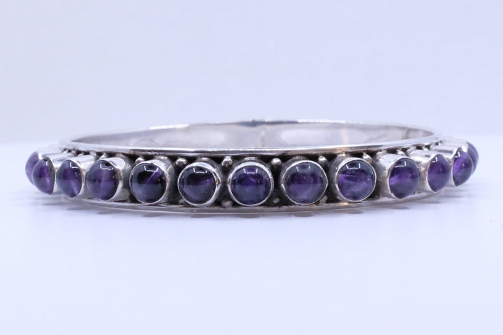 Fine Sterling Silver Amethyst Bangles