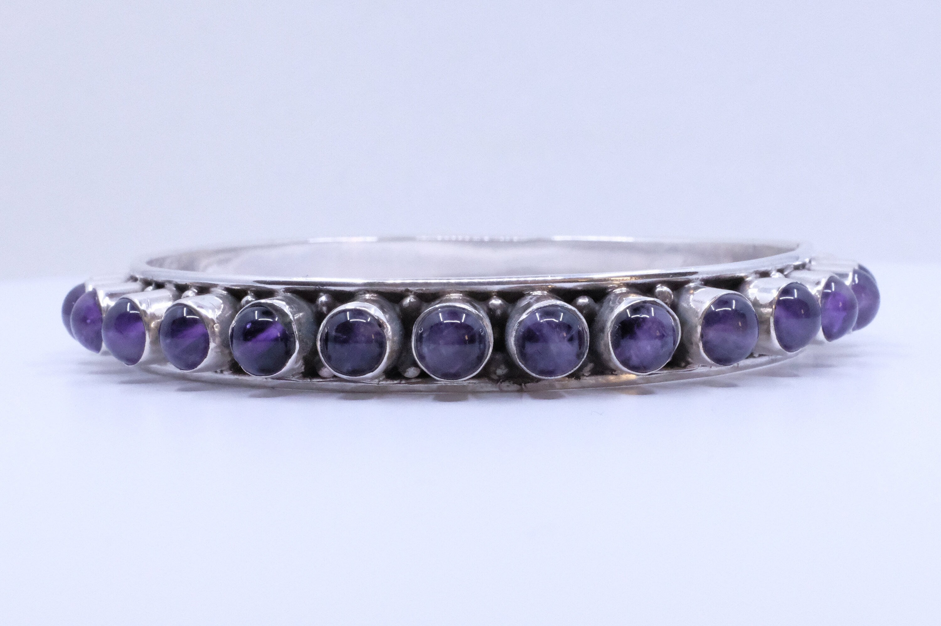 Fine Sterling Silver Amethyst Bangles