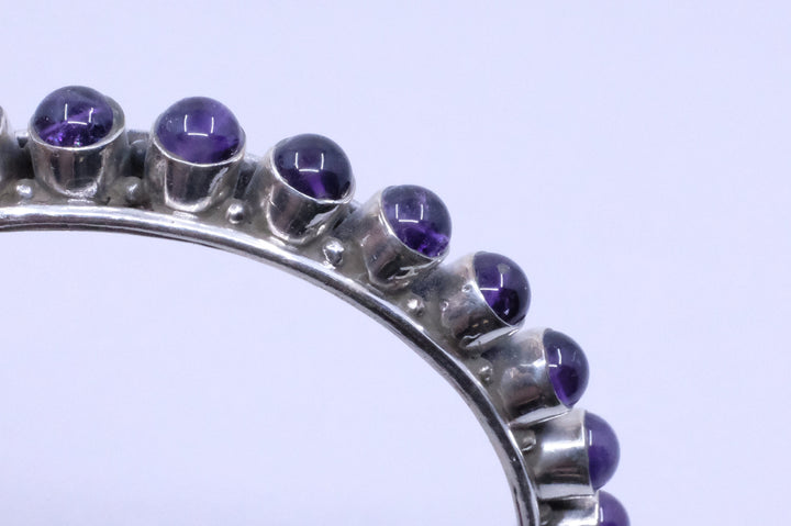 Fine Sterling Silver Amethyst Bangles