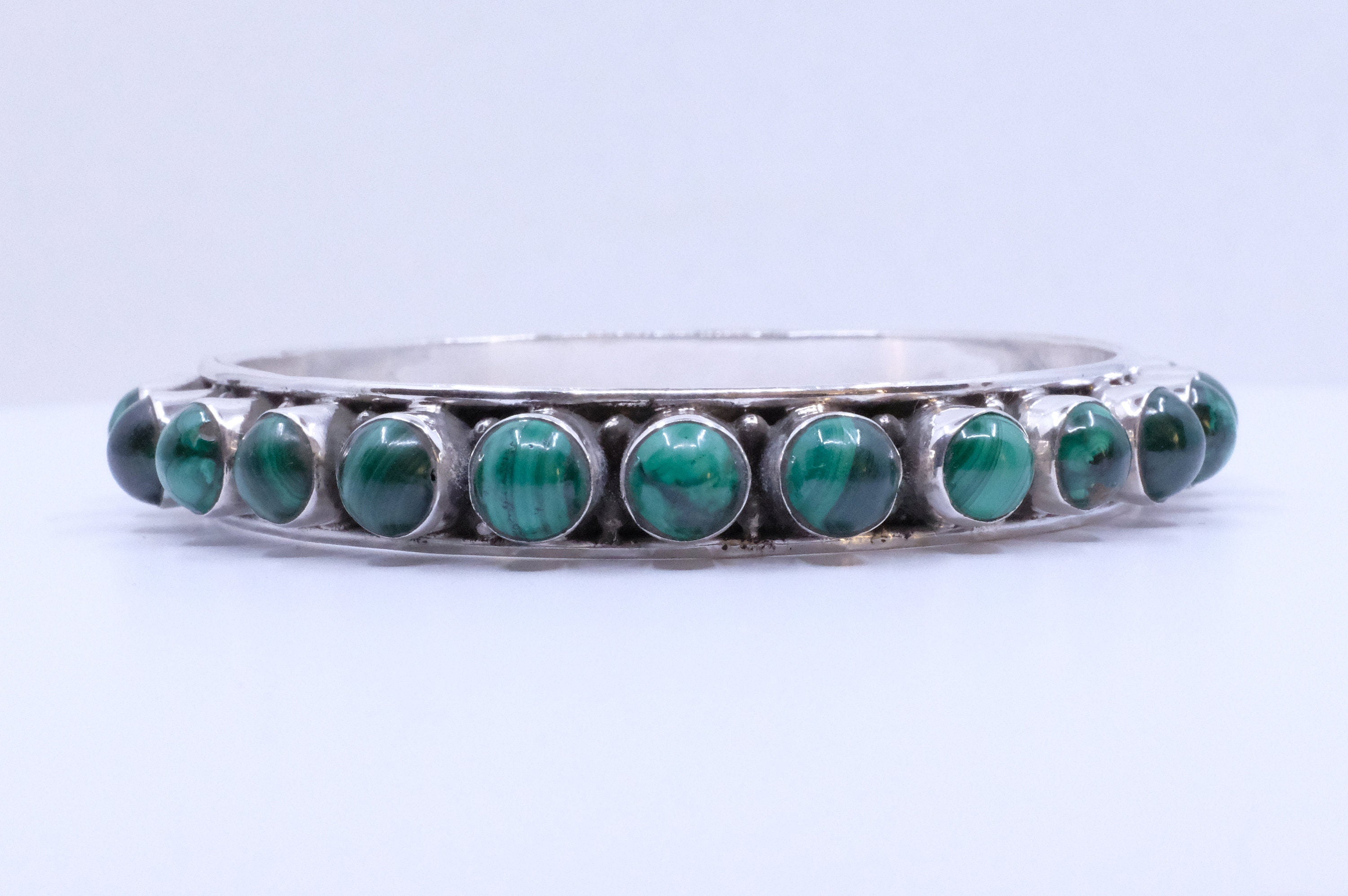 Sterling Silver Malachite Bangles