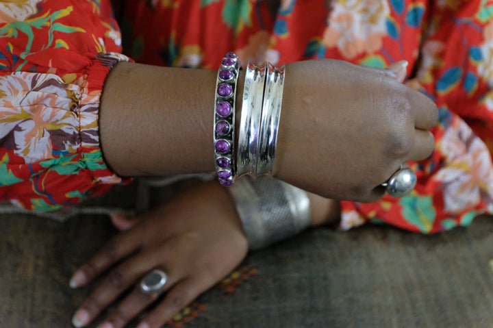 Sterling Silver Sugilite Bangles