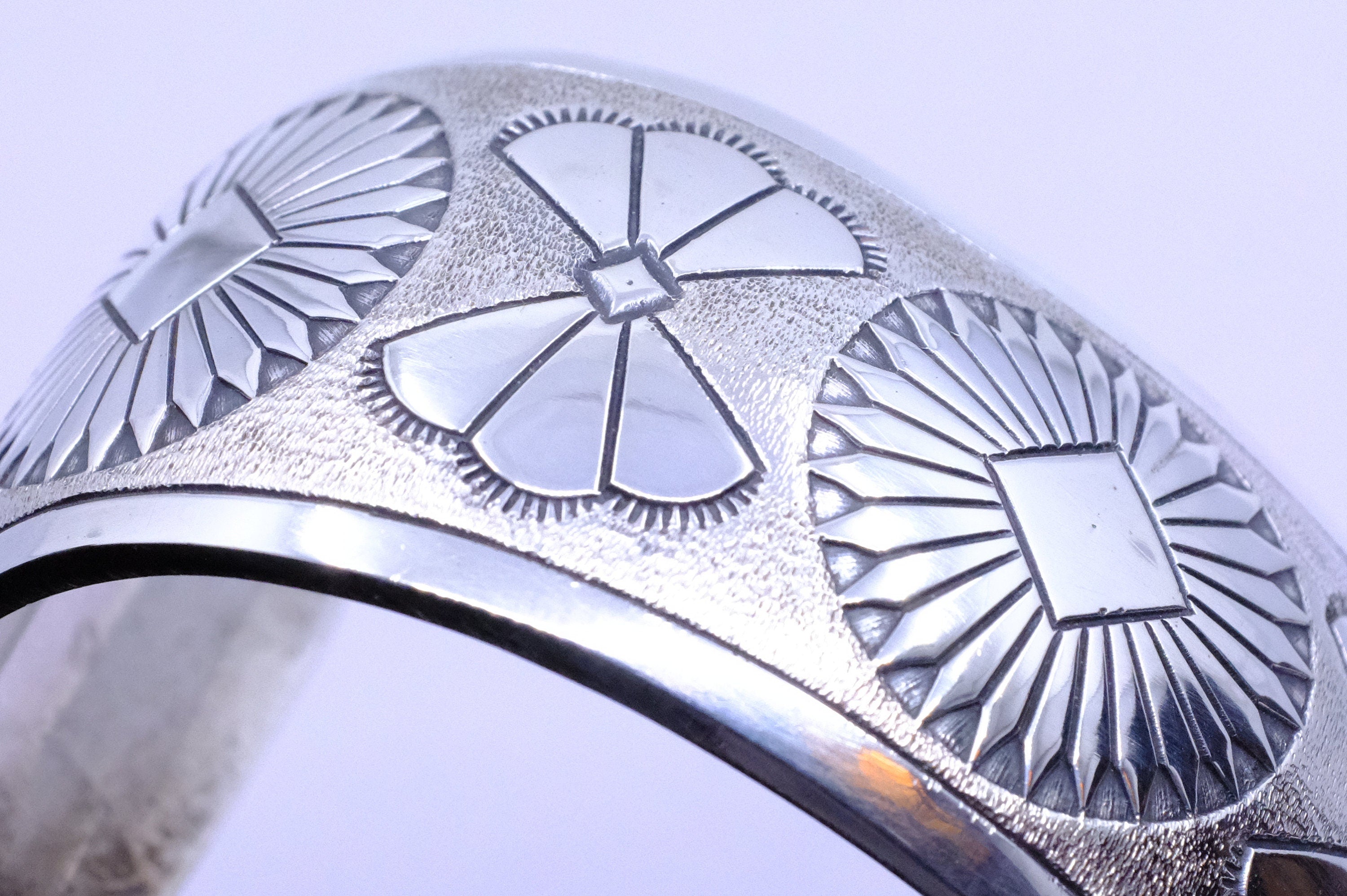 Sterling Silver Michael Tahe Navajo Cuff Bracelet