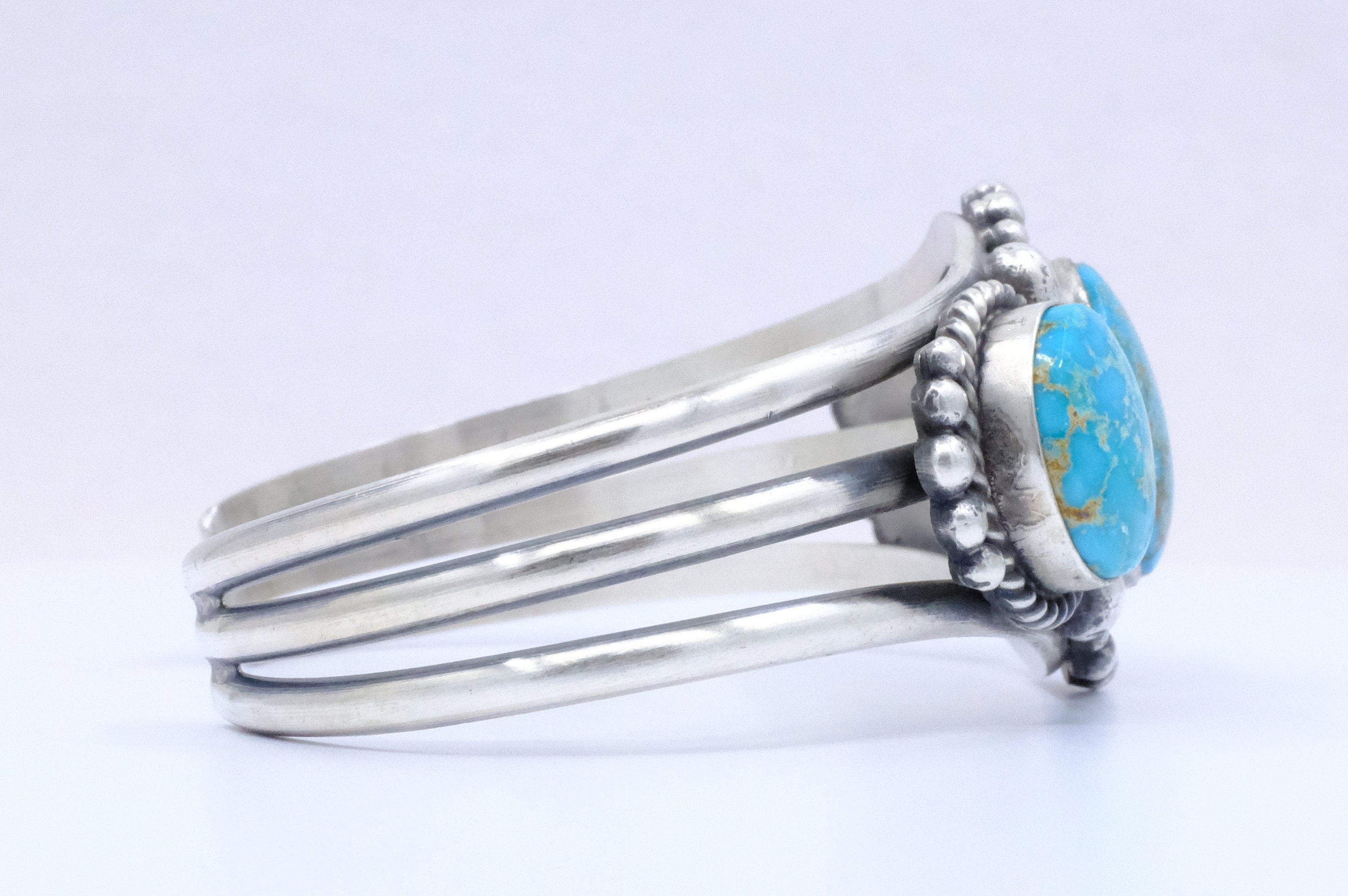 Sterling Silver Valley Blue Turquoise Mary Ann Spencer Navajo Cuff Bracelet