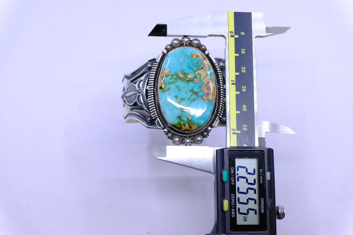 Sterling Silver Royston Turquoise Aaron Toadlena Navajo Cuff Bracelet