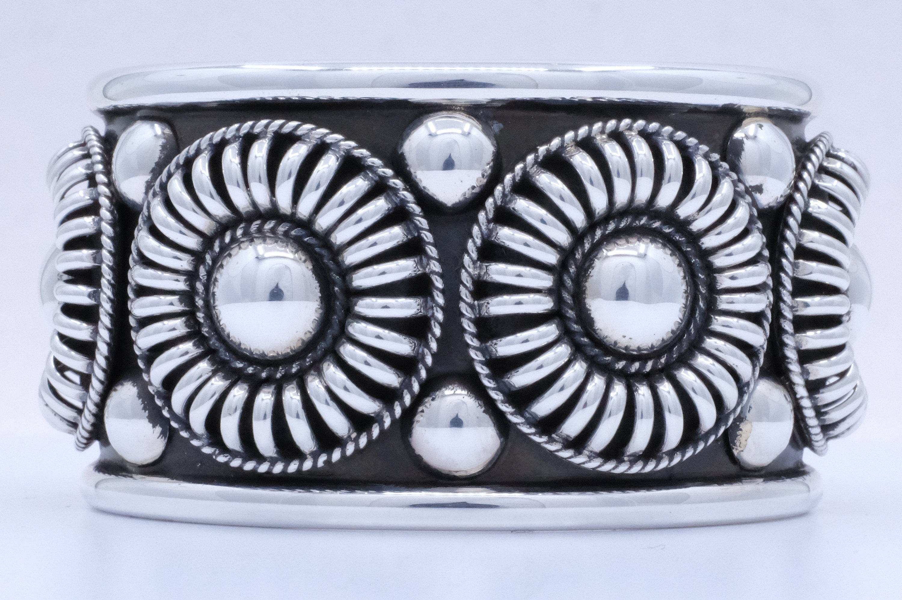 Sterling Silver Cannetille Thomas Charlie Navajo Cuff Bracelet