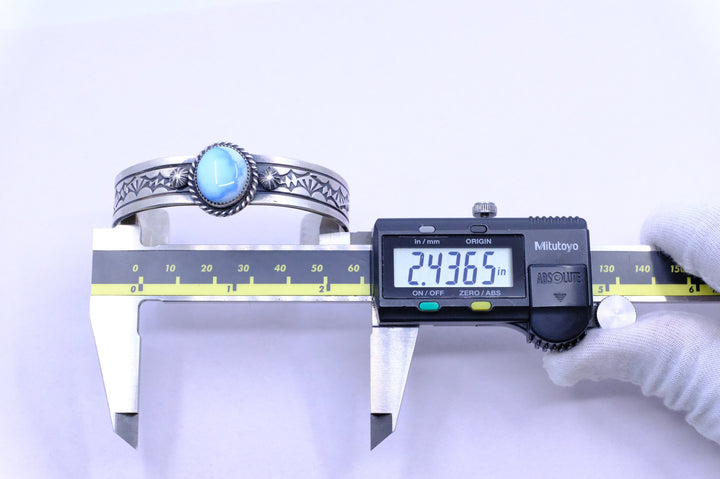 Sterling Silver Golden Hills Turquoise Rick Enriquez Navajo Cuff Bracelet