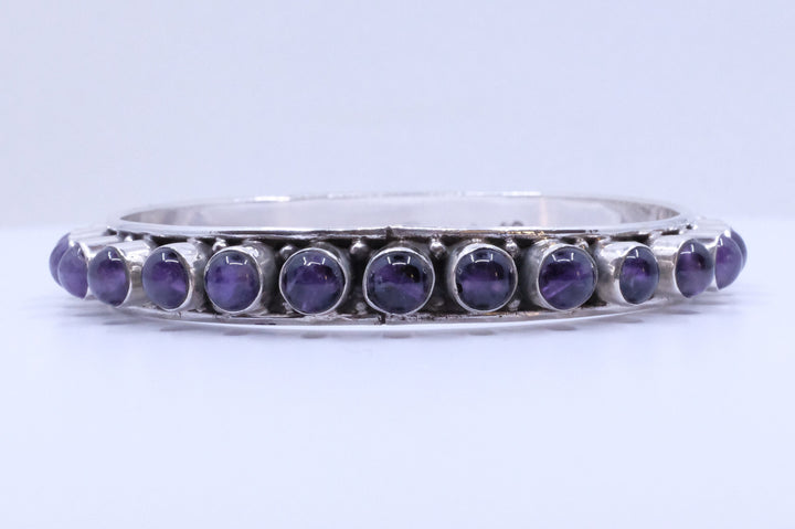 Fine Sterling Silver Amethyst Bangles